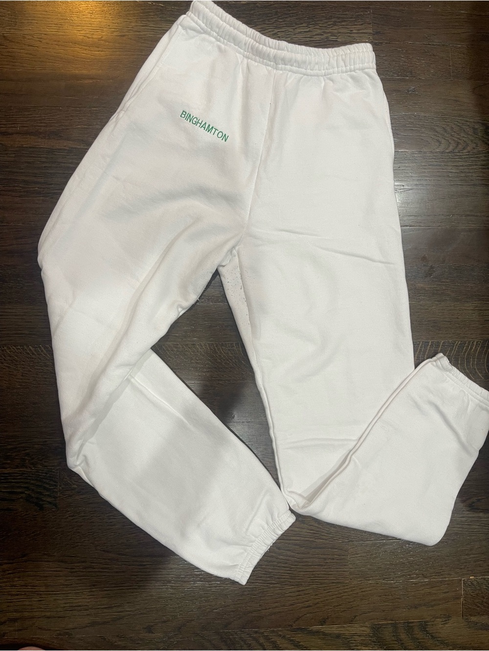 Fruit of the Loom White Sweatpants with Binghamton Logo